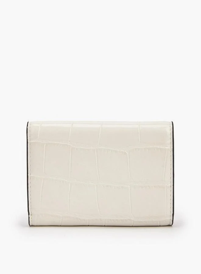 سيليست Textured Wallet with Button Closure